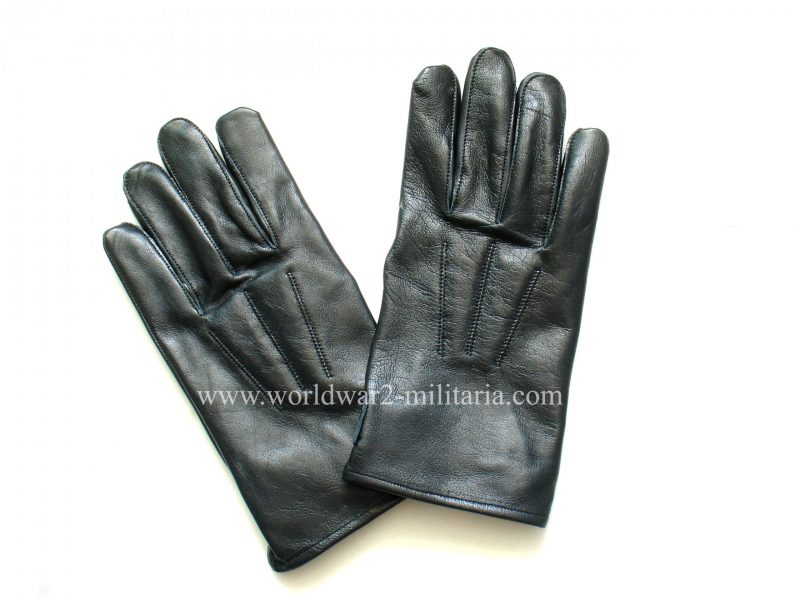 WW2 German Officer Black Leather Gloves