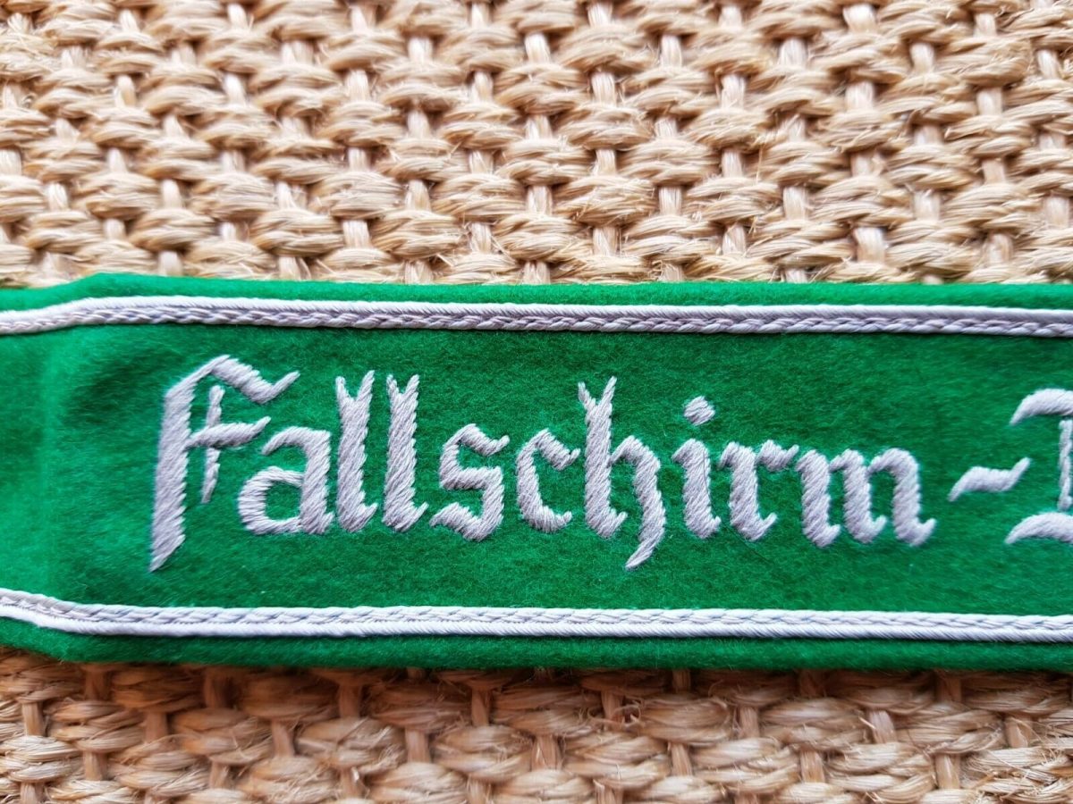 WW2 German Luftwaffe Fallshirmjäger Regiment 2 cuff titles grey treads